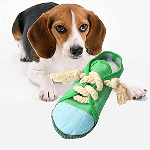 Hund Kauen Spielzeug Sneaker Schuhe Hund Quietschende Spielzeug Mini Turnschuhe Schuhe Spielzeug Plüsch Hund Vocal Biss Spielzeug mit Seil für Hunde Katzen Welpen Zähne Reinigung von Yumech