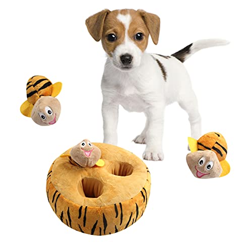 Hund Spielzeug Plüsch Quietschende Hund Spielzeug Pet Sounding Spielzeug Beißen-Beständig Molaren Puppe Lebensechte Bee Hamster Interaktive Kauen Spielzeug für Welpen Hund von Yumech