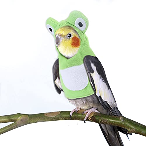 Vogel Kleidung Papagei Flug Anzug Plüsch Frosch Form Papagei Winter Hoodies Komfortable Haustier Vogel Kostüm für Cosplay Foto Prop Weihnachten Party Geburtstag von Yumech