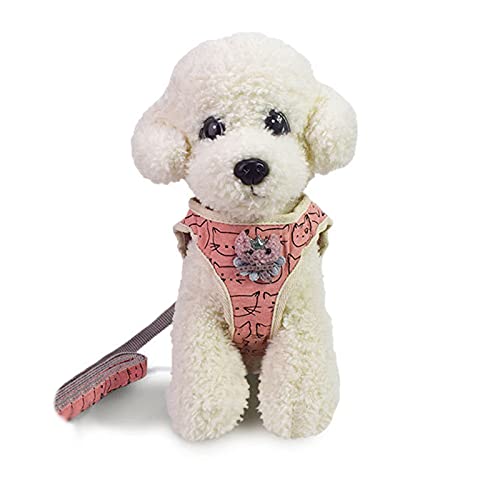 Yumech Hundegeschirr mit Leine, atmungsaktiv, mit verstellbarer Leine, ausbruchsicher, für Welpen, Kätzchen, Outdoor-Spaziergänge, Training von Yumech
