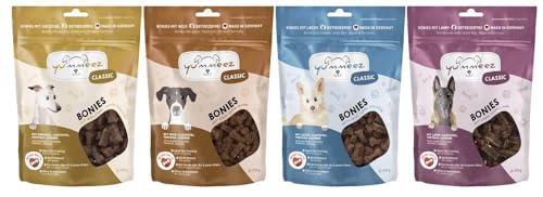 Yummeez Set 4 x 175g Knöchelchen Snack Set Geflügel. Lachs, Lamm & Wild 700g von Yummeez