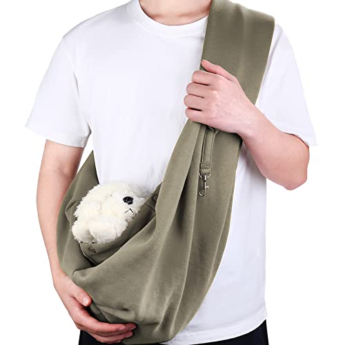 Hundetragetasche für kleine Hunde, freihändige atmungsaktive Baumwolle, Haustier-Welpen, doppelseitige wendbare Katzentragetasche mit breitem Schultergurt und Tasche für Outdoor-Reisen, Einkaufen von Yummy Sam