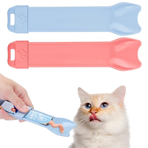 Yummy Sam 2 Stück Katzenfutterspender, Kätzchenstreifen, Quetschlöffel für Nassfutter und flüssigen Snack, leckbarer Püree-Leckerli-Futterspender für Haustierfutter, Rührlöffel, Fütterungsschaufel für Yummy Sam 2 Stück Katzenfutterspender, Kätzchenstreifen, Quetschlöffel für Nassfutter und flüssigen Snack, leckbarer Püree-Leckerli-Futterspender für Haustierfutter, Rührlöffel, Fütterungsschaufel für von Yummy Sam