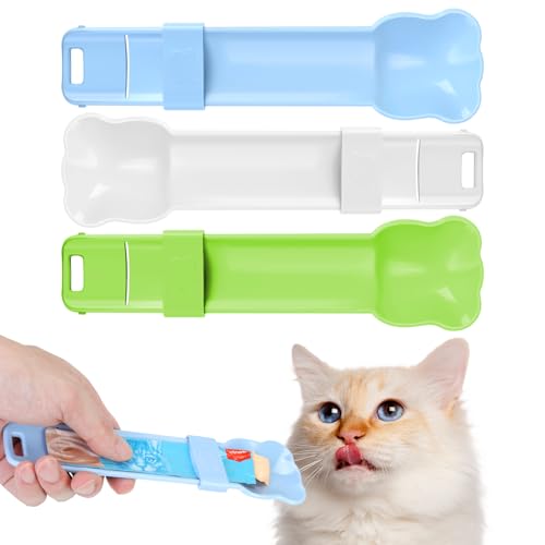 Yummy Sam 3 Stück Katzenfutterspender, leckbarer Püree-Leckerli-Futterspender, Kätzchenstreifen, Quetschlöffel für Nassfutter und flüssigen Snack, Haustierfutter, Rührlöffel für kleine Haustiere und Yummy Sam 3 Stück Katzenfutterspender, leckbarer Püree-Leckerli-Futterspender, Kätzchenstreifen, Quetschlöffel für Nassfutter und flüssigen Snack, Haustierfutter, Rührlöffel für kleine Haustiere und von Yummy Sam