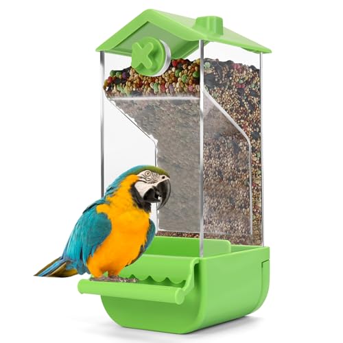 Yummy Sam Automatischer Vogelfutterspender mit Sitzstange für Käfig, kein Durcheinander, Acryl, transparent, Vogelkäfig-Futterspender, Futterbehälter, Käfigzubehör für kleine mittelgroße Vögel Yummy Sam Automatischer Vogelfutterspender mit Sitzstange für Käfig, kein Durcheinander, Acryl, transparent, Vogelkäfig-Futterspender, Futterbehälter, Käfigzubehör für kleine mittelgroße Vögel von Yummy Sam