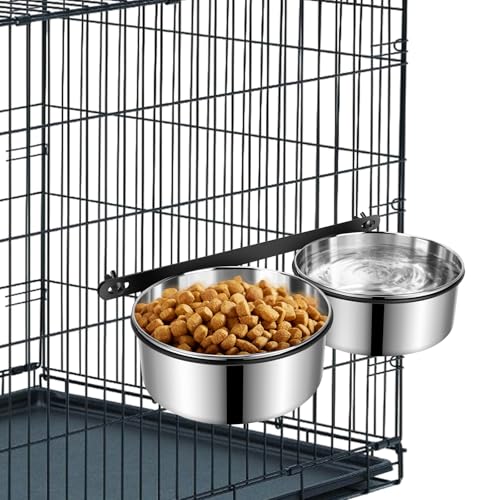 Yummy Sam Hängender Futternapf für Hundefutter, Wassernapf für Käfig, Edelstahl, auslaufsicher, hängende Katzen-Haustier-Schüssel, mit Klemmhalter, Kiste, Futternapf für mittelgroße und große Hunde Yummy Sam Hängender Futternapf für Hundefutter, Wassernapf für Käfig, Edelstahl, auslaufsicher, hängende Katzen-Haustier-Schüssel, mit Klemmhalter, Kiste, Futternapf für mittelgroße und große Hunde von Yummy Sam