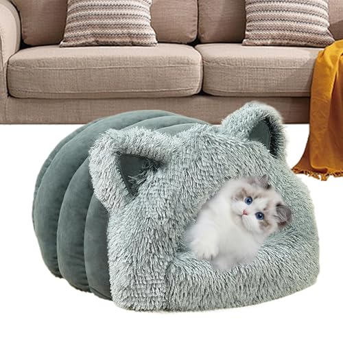 Yumneo Bedecktes Katzenbett, niedliche Plüsch-Katzenhöhle mit Katzenohren, warmes Katzenbett – bequemes Kätzchenbett, weiches Katzenversteck für Katzen, kleine Hunde, Zuhause, Innenbereich Yumneo Bedecktes Katzenbett, niedliche Plüsch-Katzenhöhle mit Katzenohren, warmes Katzenbett – bequemes Kätzchenbett, weiches Katzenversteck für Katzen, kleine Hunde, Zuhause, Innenbereich von Yumneo