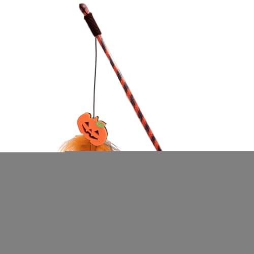 Yumneo Katzen- -Spielzeug, Halloween-Kätzchen-Spielzeug, Übungsstab mit Kürbis-Geist für Training, Langeweile, drinnen und draußen von Yumneo