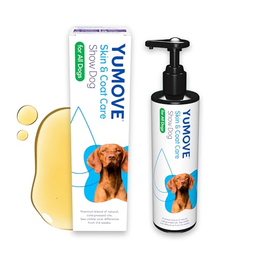 YuMOVE Haut Und Fell Hund Öl 500 ml - Für Showhunde & alle Rassen - Fördert glänzendes Fell und gesunde Haut bei Hunden - Mit Omega-3 und -6 - Kaltgepresste Öle für natürliche Hautpflege bei Hunden von Yumove