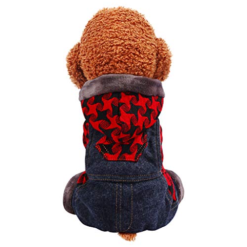 Haustier warme rote und Schwarze Farbe passenden Kapuzenpullover Herbst und Winter Hundekleidung YunYoud Hunde Sweatshirt Pullover Hooded Mäntel von YunYoud-Haustier Kleidung