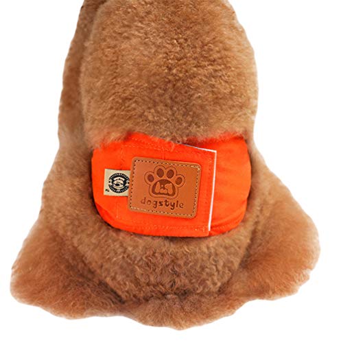 Yuncai Waschbar Sanitär Physiologische Hosen Atmungsaktiv Gemütlich Windel Unterhose für Haustier Hund Orange M von Yuncai