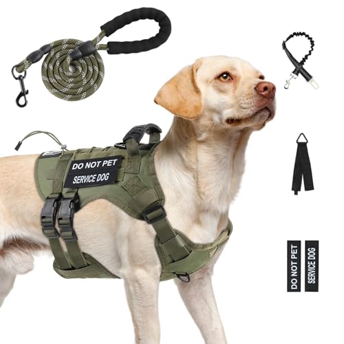 Yungaspy Taktisches Hundegeschirr für große Hunde, kein Ziehen, ausbruchsicher, Molle-Hundegeschirr und Leine, verstellbar, Militärdienst, Hundegeschirr mit Griff für mittelgroße und große Hunde Yungaspy Taktisches Hundegeschirr für große Hunde, kein Ziehen, ausbruchsicher, Molle-Hundegeschirr und Leine, verstellbar, Militärdienst, Hundegeschirr mit Griff für mittelgroße und große Hunde von Yungaspy