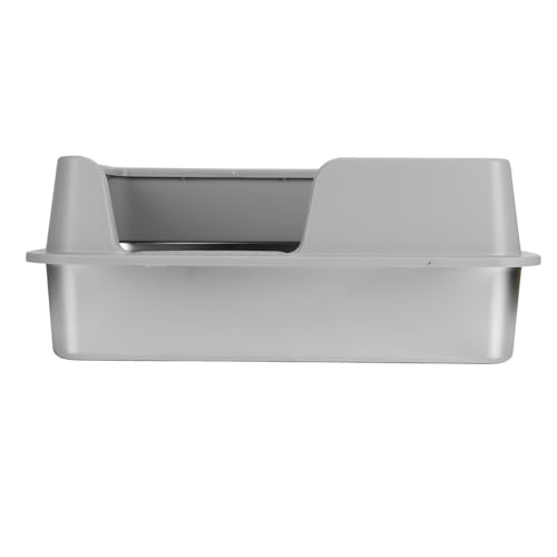 Katzentoilette, Edelstahl-Katzentoilette mit Hohen Seiten und Seitlichem Zugang, Anti-Haarausfall, Einfache Reinigung, für Kleine und Mittelgroße Haustiere, mit Schaufel (Kleine von Yunir