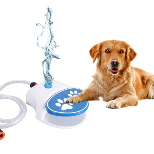 Outdoor Hund Wasserbrunnen Step On, Großer Hund Sprinkler Trinkwasserspender Hund Waterer Aktiviert mit Edelstahl Geflochtenem Schlauch Outdoor Hund Wasserbrunnen Step On, Großer Hund Sprinkler Trinkwasserspender Hund Waterer Aktiviert mit Edelstahl Geflochtenem Schlauch von Yunir