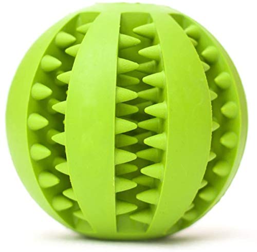 Yunjiadodo Hundespielzeug-Ball, ungiftig, bissfest, Kauball, Futtermittel, Futterspender, Zahnreinigung, Übungsball von Yunjiadodo