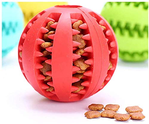 Yunjiadodo Kauspielzeug für Hunde, Gummiball, Beißfest, für kleine und mittelgroße Hunde (rot) von Yunjiadodo