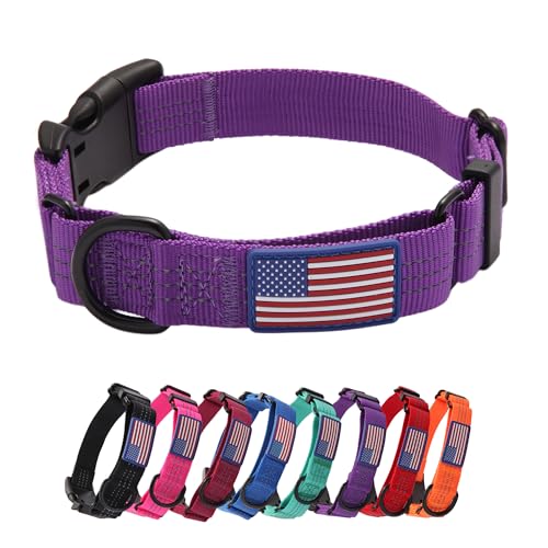 Yunleparks Martingale Hundehalsband, Schnellverschluss-Schnalle, kein Ziehen, reflektierend, rutschfest, für mittelgroße und große Hunde, Training (lila, Größe M, 1 Stück) von Yunleparks