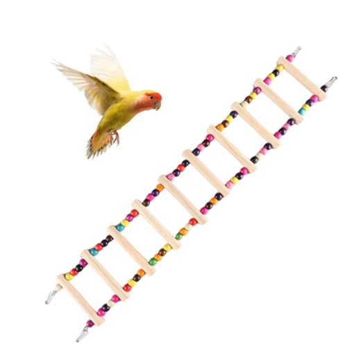 10-stufige Vogelleiterbrücke, 55,9 x 10,2 cm, rohes Holz und essbare Farbe, Haustier-Hamster-Kletterleiter, Schaukelspielzeug geeignet für Aras, Graupapageien, Wellensittiche, Nymphensittiche und 10-stufige Vogelleiterbrücke, 55,9 x 10,2 cm, rohes Holz und essbare Farbe, Haustier-Hamster-Kletterleiter, Schaukelspielzeug geeignet für Aras, Graupapageien, Wellensittiche, Nymphensittiche und von Yunmoxiao