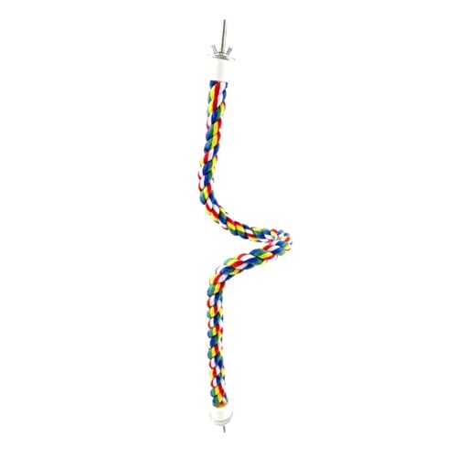 Buntes Baumwollseil, Kletterspielzeug für Vögel, drehbarer Sitzstangenständer, Käfigseil für Papageien/Sittiche/Nymphensittiche, Lovebirds 80 cm, mehrfarbig von Yunmoxiao