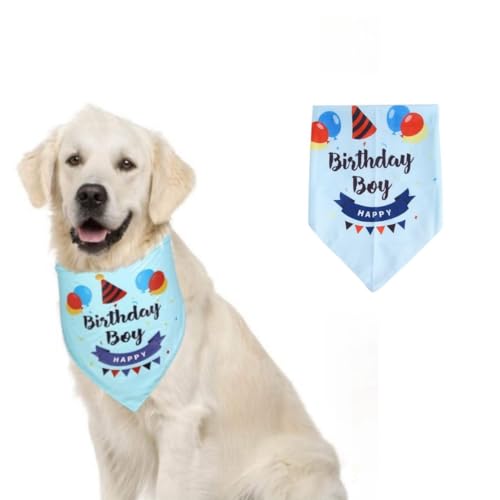 Geburtstagsparty-Zubehör für Haustiere, Katzen, Hunde, Happy Birthday, Bandana, Schal für Mädchen, Jungen, Hund, Geburtstag, Bandana, Schal für Haustiere, Geburtstags-Outfit, Partyzubehör (blau) Geburtstagsparty-Zubehör für Haustiere, Katzen, Hunde, Happy Birthday, Bandana, Schal für Mädchen, Jungen, Hund, Geburtstag, Bandana, Schal für Haustiere, Geburtstags-Outfit, Partyzubehör (blau) von Yunmoxiao