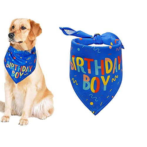 Hunde-Geburtstags-Halstuch, Hundegeburtstag, Jungen, Dreieckstuch für kleine, mittelgroße und große Hunde, Bandana für Hunde, Welpen, Geburtstagsparty, Jungen, Hund, Happy Birthday Bandana, Blau Hunde-Geburtstags-Halstuch, Hundegeburtstag, Jungen, Dreieckstuch für kleine, mittelgroße und große Hunde, Bandana für Hunde, Welpen, Geburtstagsparty, Jungen, Hund, Happy Birthday Bandana, Blau von Yunmoxiao