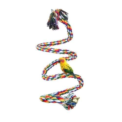 Papageien-Seil-Sitzstange, Vogelkäfig-Schaukelspielzeug, bunt, Baumwolle, stehend, Klettern, Papageienständer, Spielzeug, Vogelsitzstange, Käfigseil für Papageien/Sittiche/Nymphensittiche, Bungee, 150 Papageien-Seil-Sitzstange, Vogelkäfig-Schaukelspielzeug, bunt, Baumwolle, stehend, Klettern, Papageienständer, Spielzeug, Vogelsitzstange, Käfigseil für Papageien/Sittiche/Nymphensittiche, Bungee, 150 von Yunmoxiao