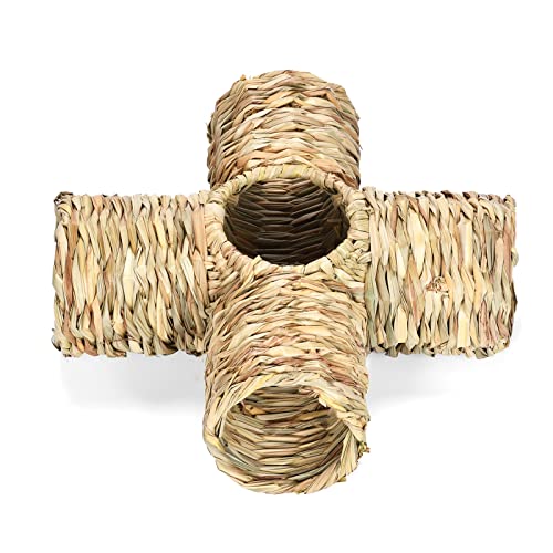 Bunny Grass House Natural Straw Woven Tunnel Tube Chew Young Guinea Pig Hay Nest for Igel, Frettchen, Rennmäuse, Hamster, Gras House von Yunnan Sourcing