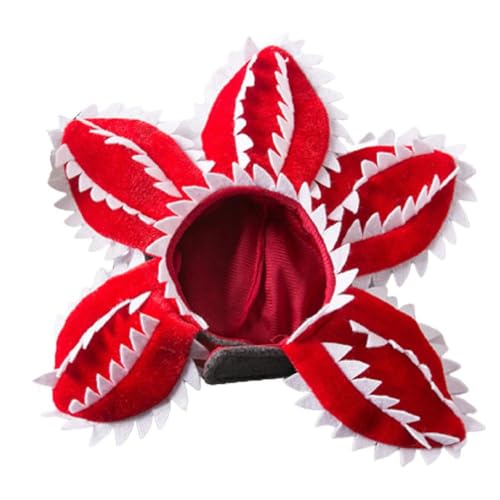 Lustige Katze Hut Demogorgon Gruselige Blume Kostüm Geburtstag Haustier Zubehör Liefert Nette Haustier Tragen Einstellbare Aufkleber Polyester Material von Yunnan