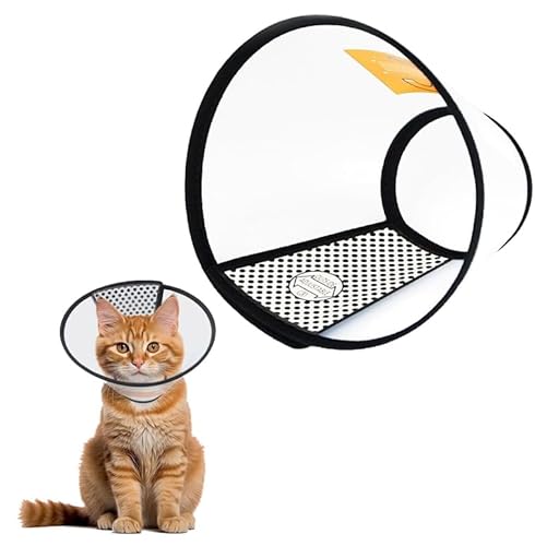 Yunova Katzenkegel-Halsband gegen Lecken – transparentes verstellbares E-Halsband für Katzen & kleine Hunde – ABS Soft Edge Schutzkegel, 23–27 cm, einteilig, Weiß Yunova Katzenkegel-Halsband gegen Lecken – transparentes verstellbares E-Halsband für Katzen & kleine Hunde – ABS Soft Edge Schutzkegel, 23–27 cm, einteilig, Weiß von Yunova