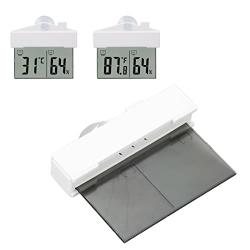 Yunseity Thermometer-Hygrometer, Reptilien-Thermometer und Feuchtigkeitsmesser mit Saugnapf, LCD-Digital-Hygrometer für Reptilien-Terrarium-Behälter von Yunseity