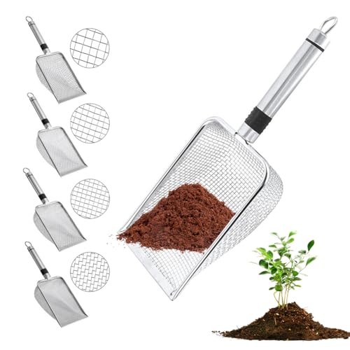 Yuragim 4 Stück Gartensieb aus Edelstahl, Kompostsieb mit Griff, Erdsieb für Garten, Gartensieb Erde, Sandsieb, Sieb für Erde,Steine,Kompost,Unkraut,Sand,Schotter und Saatgut (2/2,8/3,8/5mm Masche) Yuragim 4 Stück Gartensieb aus Edelstahl, Kompostsieb mit Griff, Erdsieb für Garten, Gartensieb Erde, Sandsieb, Sieb für Erde,Steine,Kompost,Unkraut,Sand,Schotter und Saatgut (2/2,8/3,8/5mm Masche) von Yuragim
