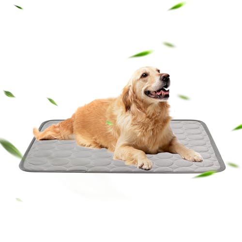 Yuragim Kühlmatte für Hunde Groß, 100 * 70cm Selbstkühlend Hundematte Grau Kühldecke für Hunde und Katzen, Ungiftig Waschbar Eisseide Hund Kühlkissen XL Hundekühlmatte für Drinnen, Draußen und Auto Yuragim Kühlmatte für Hunde Groß, 100 * 70cm Selbstkühlend Hundematte Grau Kühldecke für Hunde und Katzen, Ungiftig Waschbar Eisseide Hund Kühlkissen XL Hundekühlmatte für Drinnen, Draußen und Auto von Yuragim