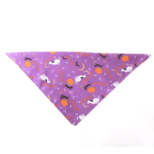 Yurosiay Hund Bandana Halloween Hundehalstuch Dreieckstuch Kürbis Kopftücher Hund Lätzchen Schal Waschbar für Halloween Urlaub Weihnachten Party Haustier Kostüm Lila von Yurosiay