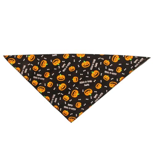 Yurosiay Hund Bandana Halloween Hundehalstuch Dreieckstuch Kürbis Kopftücher Hund Lätzchen Schal Waschbar für Halloween Urlaub Weihnachten Party Haustier Kostüm Schwarz von Yurosiay