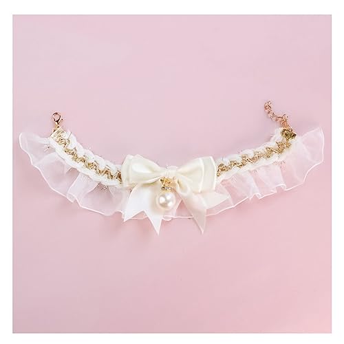 Yurosiay Spitzen Schleife Hundehalsband Vintage Haustier Halsband Mit Perlen Anhänger Süße Katze Halsband Hochzeit Elastischer Verstellbares Hundehalsband Halskette für Hunde Katzen Weiße L Yurosiay Spitzen Schleife Hundehalsband Vintage Haustier Halsband Mit Perlen Anhänger Süße Katze Halsband Hochzeit Elastischer Verstellbares Hundehalsband Halskette für Hunde Katzen Weiße L von Yurosiay