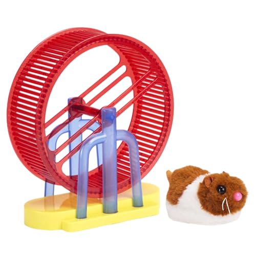 Yurosuis Haustierspielzeug Für Kinder | Elektronisches Hamster Spielzeug - Interaktives Plüschkaninchen Modell mit Ständer,Für Katze Kinder Spieltisch Zuhause Indoor Aktivitäten von Yurosuis