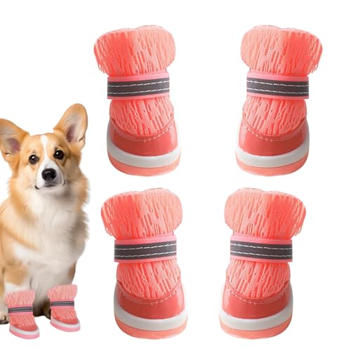 Yurosuis Hundeschuhe für heißen Asphalt | rutschfeste Hundeschuhe für Welpen | 4 Stück atmungsaktive Hundeschuhe für Spaziergänge, Outdoor, Camping, Wandern und von Yurosuis