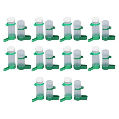 Yusat 10 Set Vogelkäfig Wasserspender Set 140 ml Wasserspender und 150 ml Vogelfutter Futterspender mit Clips für Haustier Vögel Papageien Nymphensittiche von Yusat