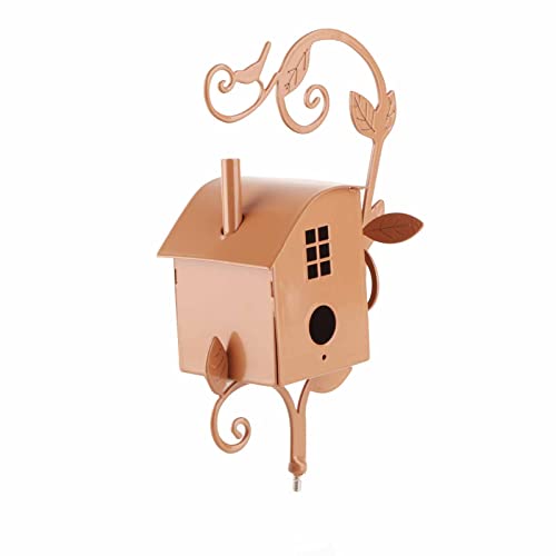 Yusat Metall-Vogelhaus mit Pfählen, Kolibri-Haus, Vogelfutterstation, Metallkunst, Cottage-Vogelhaus, Gartendekoration (A) von Yusat