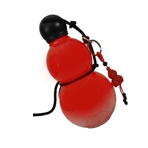 Yusat Wasserflasche im Kürbis-Stil, PC, 800 ml, isoliert, chinesisch, Retro, tragbare Sport-Wasserflasche für Männer und Frauen (rot) von Yusat