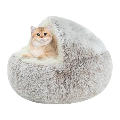 Yusheng Rundes Hundebett | Geschlossenes, beruhigendes Höhlenbett für kleine Haustiere | Maschinenwaschbares und abnehmbares Flauschiges Hundebett, bequem für Winterkatzen, kleine Hunde, Kätzchen Yusheng Rundes Hundebett | Geschlossenes, beruhigendes Höhlenbett für kleine Haustiere | Maschinenwaschbares und abnehmbares Flauschiges Hundebett, bequem für Winterkatzen, kleine Hunde, Kätzchen von Yusheng