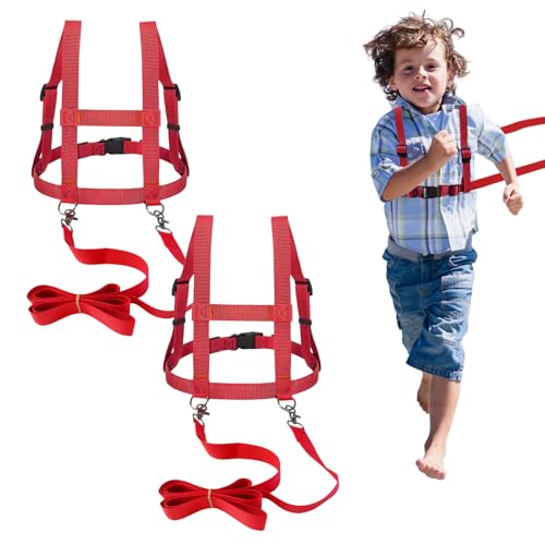 YushengTai 2 Stück Pferdeleine zum Spielen für Kinder, Pferdegeschirr Kinder, Kind Leine Größenverstellbar Verstellbares, Rollenspiel Zubehör für Mädchen Jungen von YushengTai