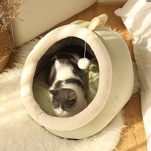 Katzenbett Warm Pet Basket Cozy Kitten Lounger Cushion Cat House Tent Very Soft Small Dog Mat Bag for Washable Cave Cats Beds,M-D von Yushifa