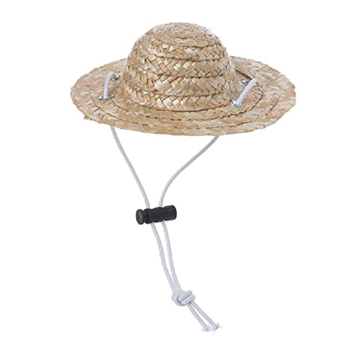 YUSHU - Haustier-Strohhut, Haustier-Sombrero-Hut, Hund-Katzen-Hut, kleiner/großer Durchmesser 12 cm / 16 cm, Katzen-Haustier-Kopfbedeckung verkleiden sich, lustige Mini-Stroh-Sombrero-Kappe, für Party von Yushu