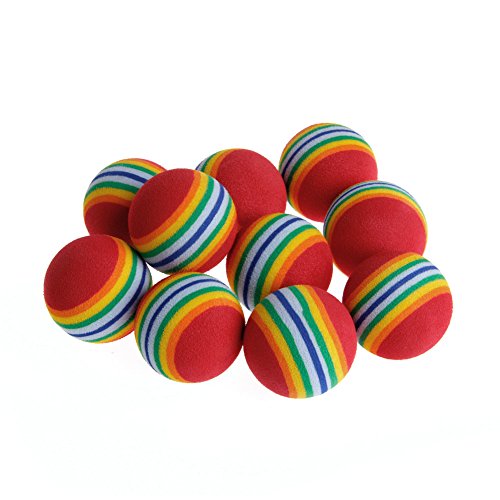 YUSHU 10 bunte Bälle für Haustiere – Regenbogen-Schaumstoffbälle – Training interaktiv – lustiges Spielzeug für Hunde von Yushu