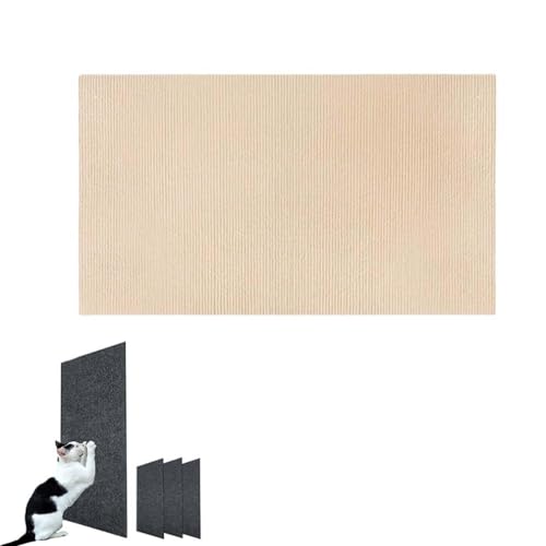 Cat Scratching Mat, Selbstklebend Kratzmatte Katze, 2024 New DIY Climbing Cat Scratcher, DIY Trimmbarer Teppich Matte Pad Katzenkratzbretter, Kratzschutz Katzenkratzmatte (Khaki,30x100cm) von YuuFcy