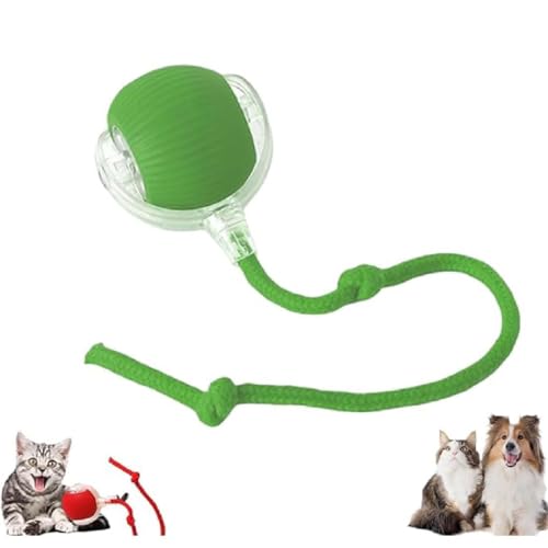 YuuFcy Interaktiver Elektrischer Katzenball Mit Puzzle-Funktionen, Interaktives Hunde Ball Spielzeug mit USB Aufladbar (Grün) von YuuFcy
