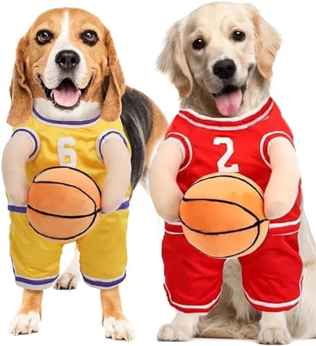 YuuFcy Hunde-Basketball-Kostüm mit Ball, Dog Basketball Halloween Costume, Hunde-Basketball-Kostüm mit Ball, Basketball-Hundekostüm, Dog Halloween Costume Basketball Player, Hundekleidung (2PCS,M) von YuuFcy