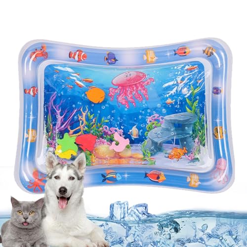 YuuFcy Sensor Water Playmat, Sensorische Wasser Spielmatte für Katzen, Katzen-Wasser-Spielmatte, Sommer Wasserspielmatte, Interaktives Katzenspielzeug, Wassermatte für Katzen, Hund (C) von YuuFcy