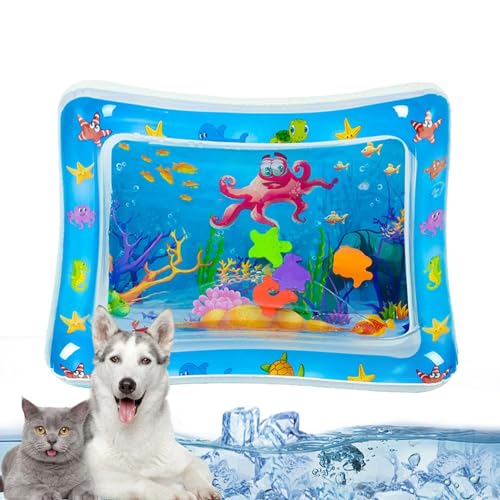 YuuFcy Sensor Water Playmat, Sensorische Wasser Spielmatte für Katzen, Katzen-Wasser-Spielmatte, Sommer Wasserspielmatte, Interaktives Katzenspielzeug, Wassermatte für Katzen, Hund (F) von YuuFcy